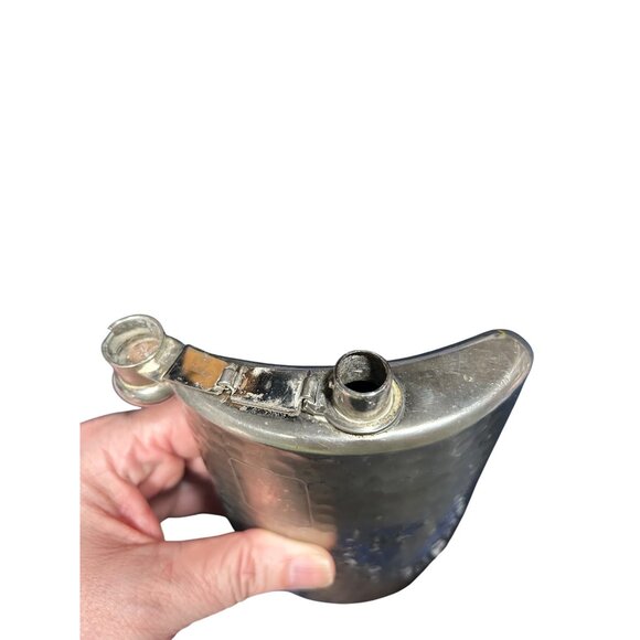 Flask Hammered Chromed Brass Circa Pre WW2 Twist Top Vintage German Co Marked - Picture 4 of 6